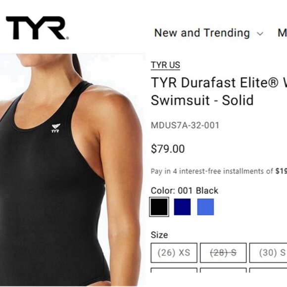 TYR TYReco One Piece Swimsuit  Size 32 (8 - M) - Picture 12 of 12